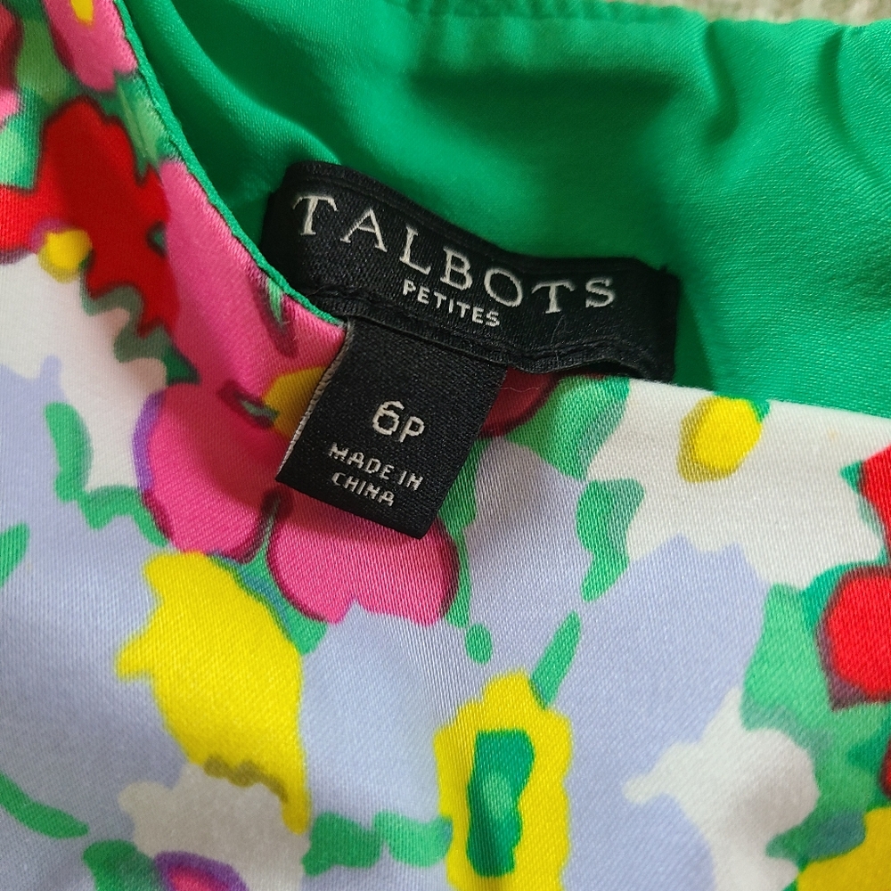 Talbots Floral Springtime Shift Dress 6P With Matching Cardigan - Picture 5 of 10